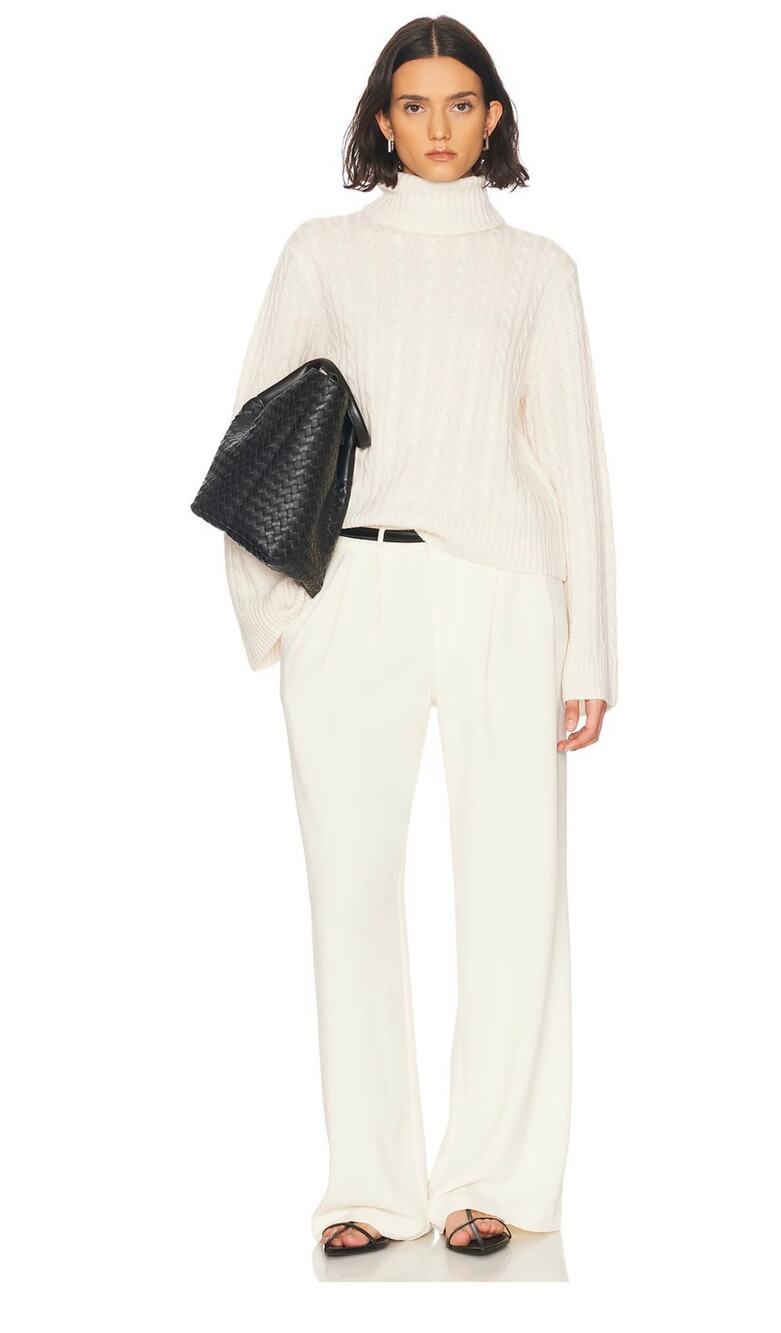 Jenni Kayne Cable Nell Turtleneck Sweater Ivory